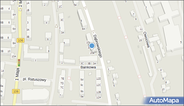 Pyrzyce, Dąbrowskiego Henryka, gen., 10a, mapa Pyrzyce
