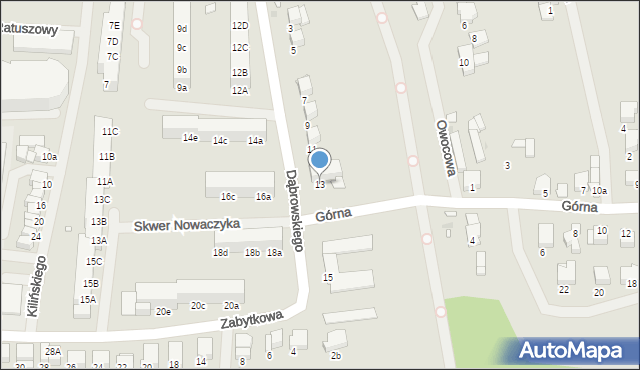Pyrzyce, Dąbrowskiego Henryka, gen., 13, mapa Pyrzyce
