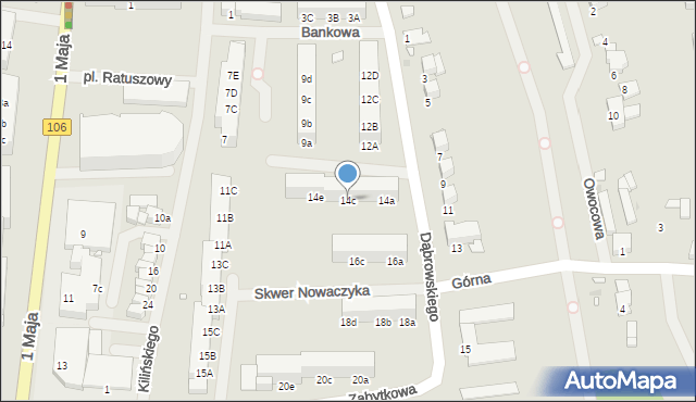 Pyrzyce, Dąbrowskiego Henryka, gen., 14c, mapa Pyrzyce