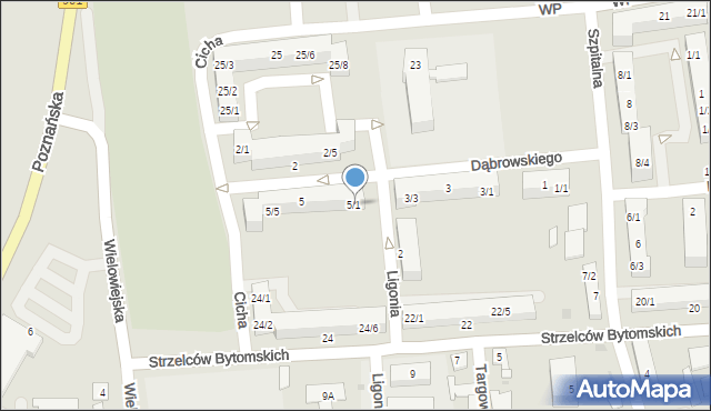 Pyskowice, Dąbrowskiego Henryka, gen., 5/1, mapa Pyskowice