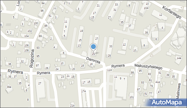 Radlin, Damrota Konstantego, 21, mapa Radlin