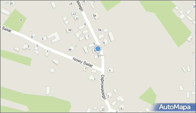 Radłów, Dąbrowskiego, 3, mapa Radłów