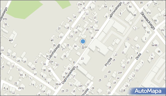 Radom, Dąbrowskiego Henryka, gen., 22, mapa Radomia