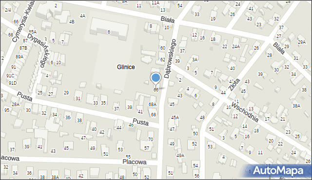 Radom, Dąbrowskiego Henryka, gen., 66, mapa Radomia