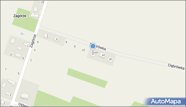 Radomice, Dąbrówka, 12, mapa Radomice