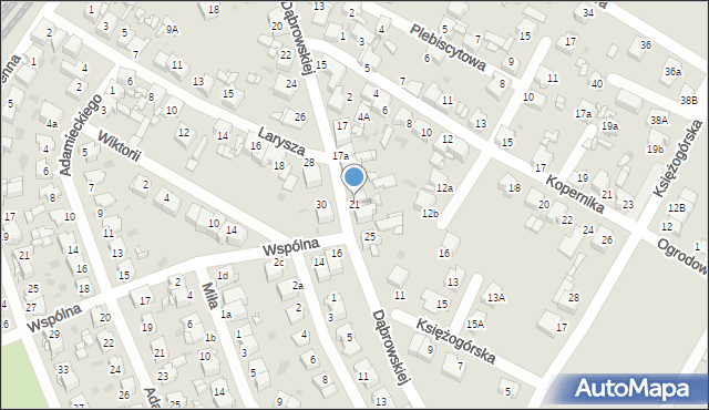 Radzionków, Dąbrowskiej Marii, 21, mapa Radzionków