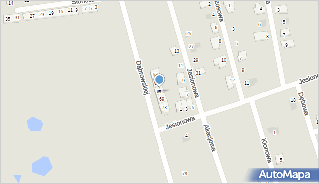 Radzionków, Dąbrowskiej Marii, 65, mapa Radzionków