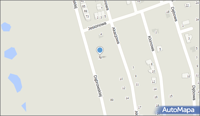 Radzionków, Dąbrowskiej Marii, 79, mapa Radzionków