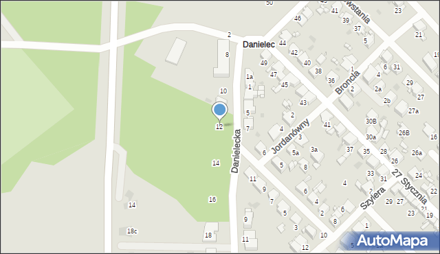 Radzionków, Danielecka, 12, mapa Radzionków