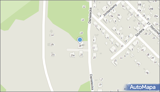 Radzionków, Danielecka, 18, mapa Radzionków