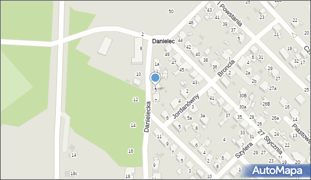 Radzionków, Danielecka, 5, mapa Radzionków