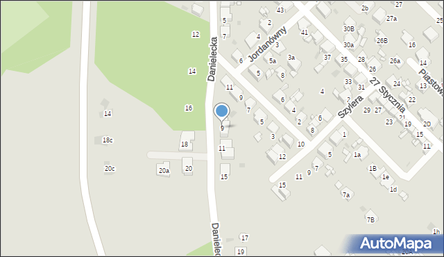 Radzionków, Danielecka, 9, mapa Radzionków