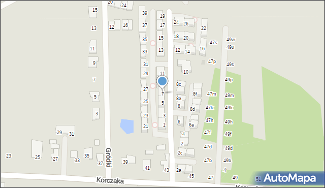 Radzymin, Dąbrowskiego Henryka, gen., 7, mapa Radzymin