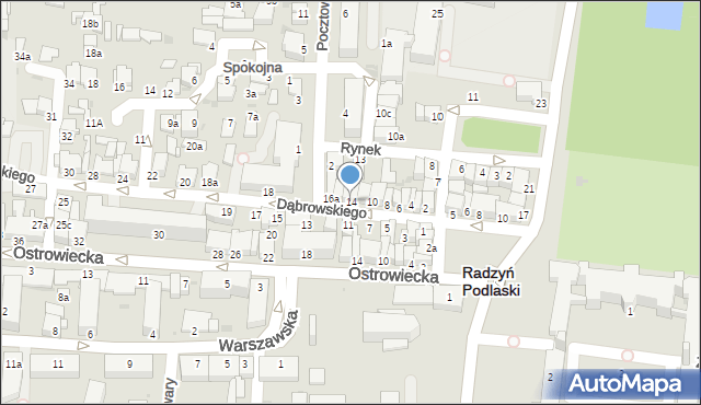 Radzyń Podlaski, Dąbrowskiego Jarosława, gen., 14, mapa Radzyń Podlaski