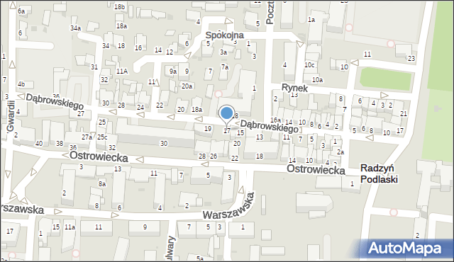 Radzyń Podlaski, Dąbrowskiego Jarosława, gen., 17, mapa Radzyń Podlaski