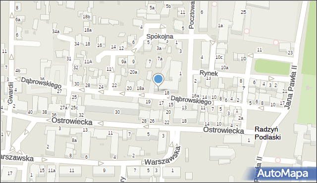 Radzyń Podlaski, Dąbrowskiego Jarosława, gen., 19a, mapa Radzyń Podlaski