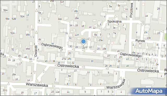 Radzyń Podlaski, Dąbrowskiego Jarosława, gen., 24, mapa Radzyń Podlaski