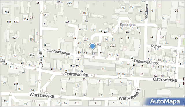 Radzyń Podlaski, Dąbrowskiego Jarosława, gen., 26, mapa Radzyń Podlaski