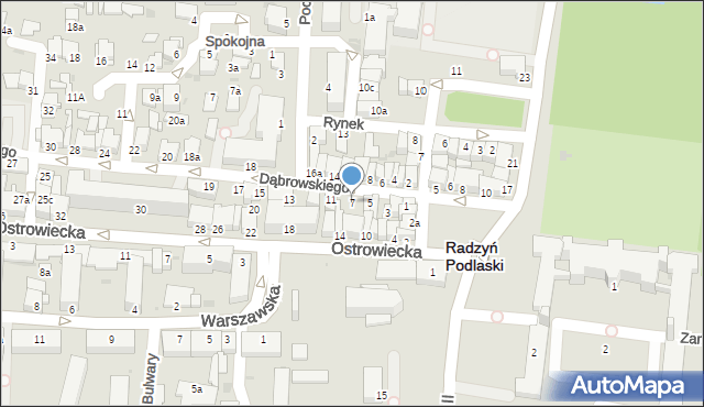 Radzyń Podlaski, Dąbrowskiego Jarosława, gen., 7, mapa Radzyń Podlaski