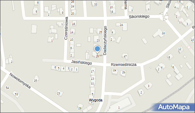 Rakoniewice, Dadaczyńskiego, ks., 19, mapa Rakoniewice