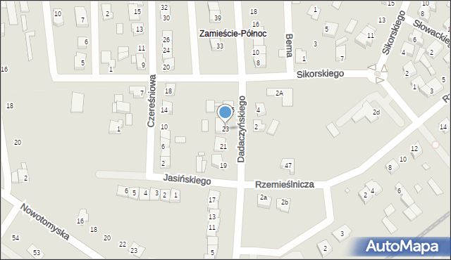Rakoniewice, Dadaczyńskiego, ks., 23, mapa Rakoniewice