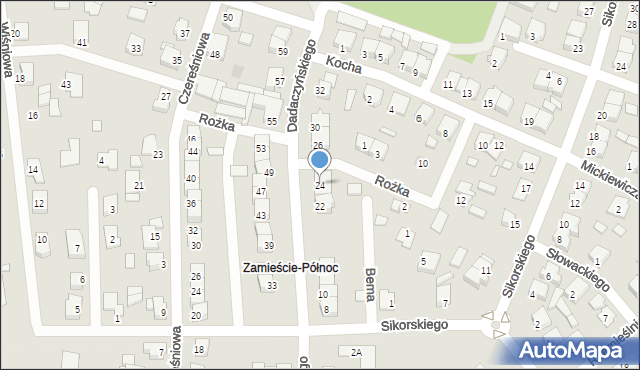 Rakoniewice, Dadaczyńskiego, ks., 24, mapa Rakoniewice