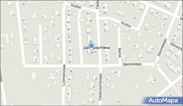 Rakoniewice, Dadaczyńskiego, ks., 33, mapa Rakoniewice