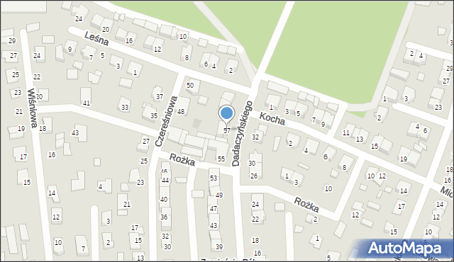 Rakoniewice, Dadaczyńskiego, ks., 57, mapa Rakoniewice