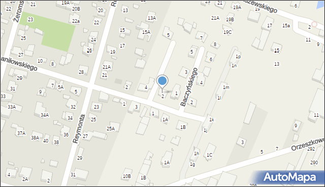 Reguły, Daniłowskiego Gustawa, 2A, mapa Reguły