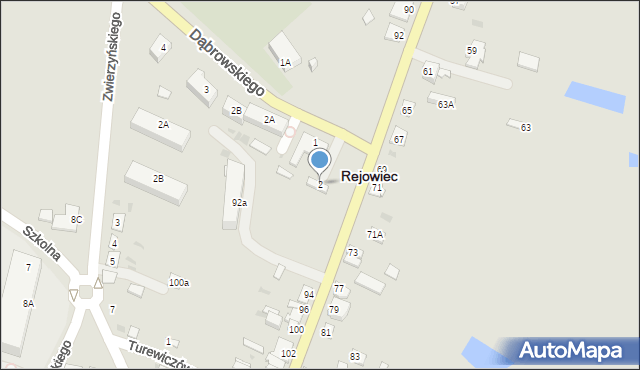 Rejowiec, Dąbrowskiego Henryka, gen., 2, mapa Rejowiec