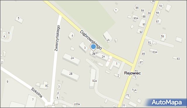 Rejowiec, Dąbrowskiego Henryka, gen., 2B, mapa Rejowiec