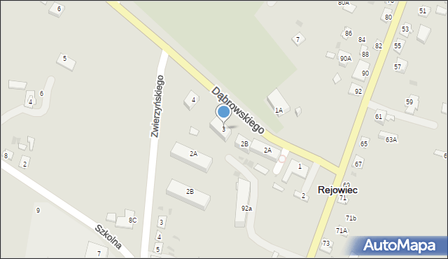 Rejowiec, Dąbrowskiego Henryka, gen., 3, mapa Rejowiec