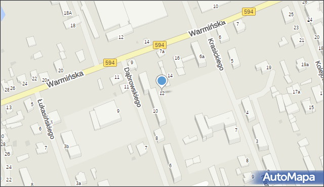 Reszel, Dąbrowskiego Jarosława, gen., 12, mapa Reszel