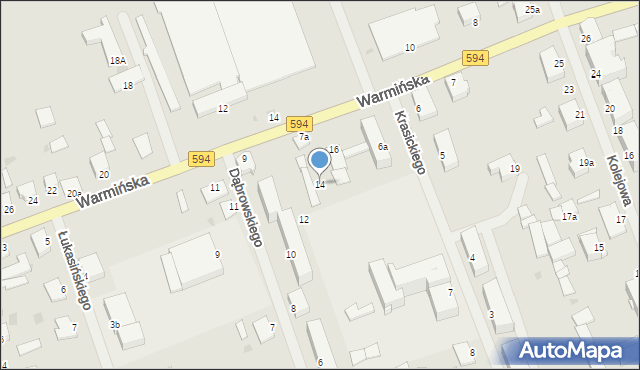 Reszel, Dąbrowskiego Jarosława, gen., 14, mapa Reszel