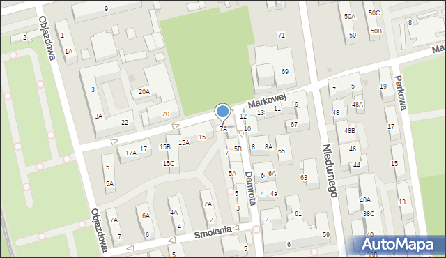 Ruda Śląska, Damrota Konstantego, 7A, mapa Rudy Śląskiej