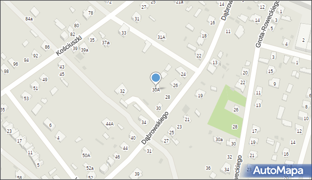 Rudnik nad Sanem, Dąbrowskiego Jarosława, gen., 30A, mapa Rudnik nad Sanem