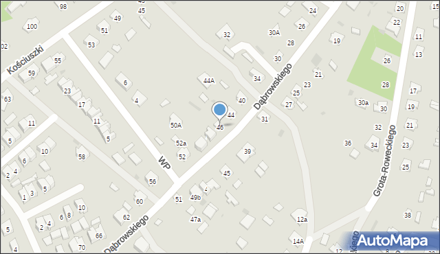 Rudnik nad Sanem, Dąbrowskiego Jarosława, gen., 46, mapa Rudnik nad Sanem