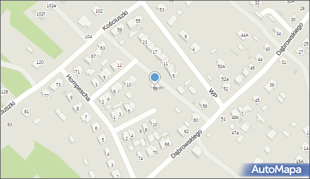 Rudnik nad Sanem, Dąbrowskiego Jarosława, gen., 58, mapa Rudnik nad Sanem