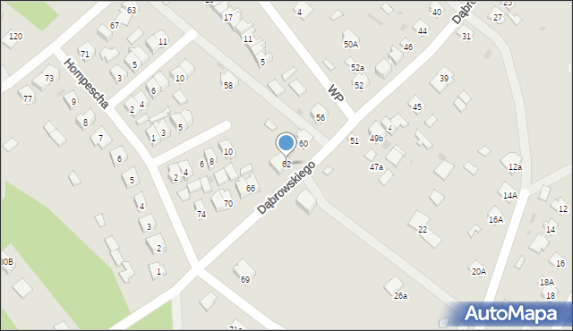 Rudnik nad Sanem, Dąbrowskiego Jarosława, gen., 62, mapa Rudnik nad Sanem