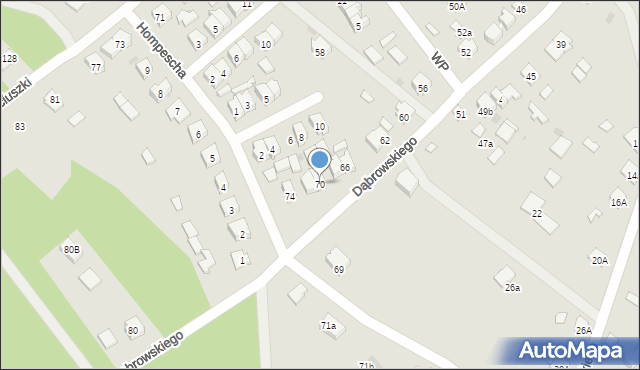 Rudnik nad Sanem, Dąbrowskiego Jarosława, gen., 70, mapa Rudnik nad Sanem