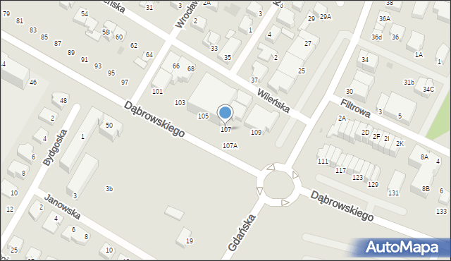 Rumia, Dąbrowskiego Henryka, gen., 107, mapa Rumia