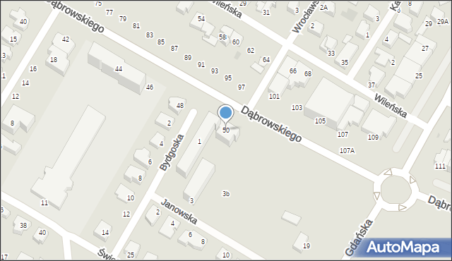 Rumia, Dąbrowskiego Henryka, gen., 50, mapa Rumia