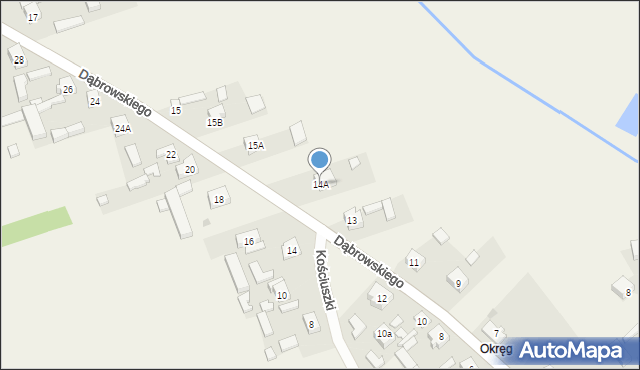Rusiec, Dąbrowskiego, 14A, mapa Rusiec