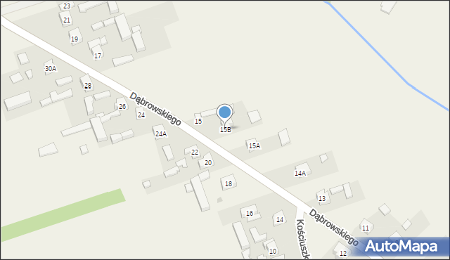 Rusiec, Dąbrowskiego, 15B, mapa Rusiec