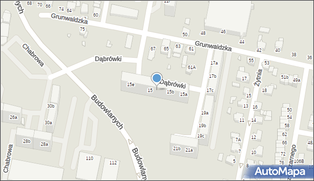 Rybnik, Dąbrówki, 15c, mapa Rybnika