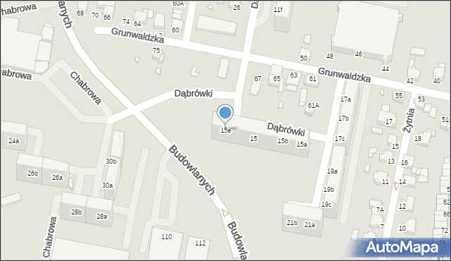 Rybnik, Dąbrówki, 15e, mapa Rybnika