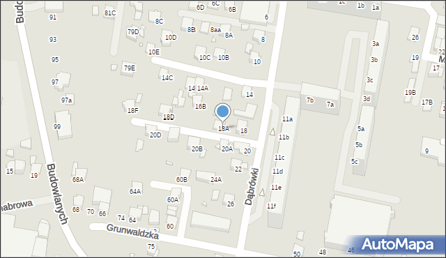 Rybnik, Dąbrówki, 18A, mapa Rybnika