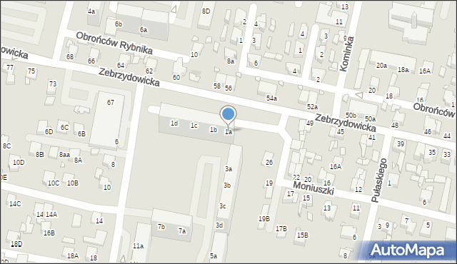 Rybnik, Dąbrówki, 1a, mapa Rybnika