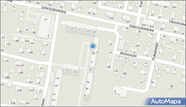 Rybnik, Dąbrówki, 3b, mapa Rybnika