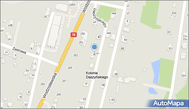 Rybnik, Daszyńskiego Ignacego, 4c, mapa Rybnika